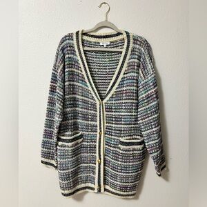 Multicolor Knit Women's Sweater Cardigan